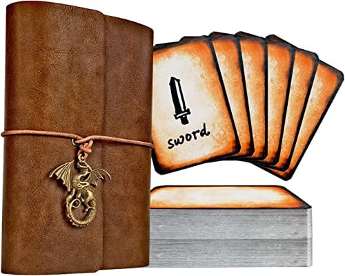 Zauberspruch-Kartenhalter für DnD/RPG, Taschen-Zauberbuch und Referenzkartenhalter, Foliant of Recollection TTRPG, Gaming-Zubehör für DnD-Anfänger und -Master, mit 60 Spielerkarten im Pokerformat