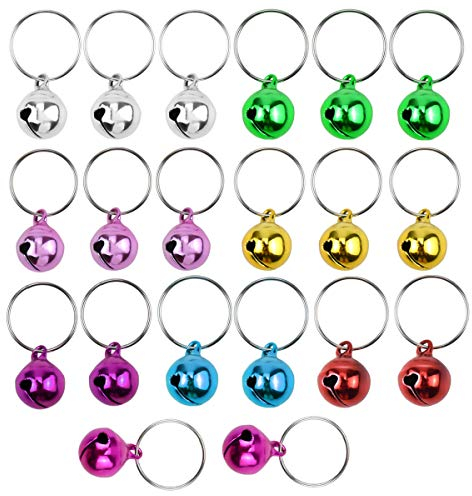 Jinlaili 20PCS Bunte Metallglöckchen, Hunde Glocke, Hundeglocken, Katze Glocke für Hundehalsband Charme, Katzenglocke Pendant Bells Hunde Halskette Zubehör Dekoration, Haustier Anhänger Zubehör