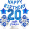 Blau Luftballon 20. Geburtstag mann deko Folienballon 20 Geburtstags mann party dekorationen happy Birthday Girlande Banner Blau Geburtstagsdeko 20 jahre mann Ballon deko 20. Geburtstag Männer
