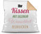 Print Royal Kissen selbst gestalten mit WUNSCHTEXT - individuell Bedruckt mit eigenem Text oder Namen - Personalisierte Geschenkidee/Kopfkissen mit Spruch beschriften - Farbkissen Rückseite Beige