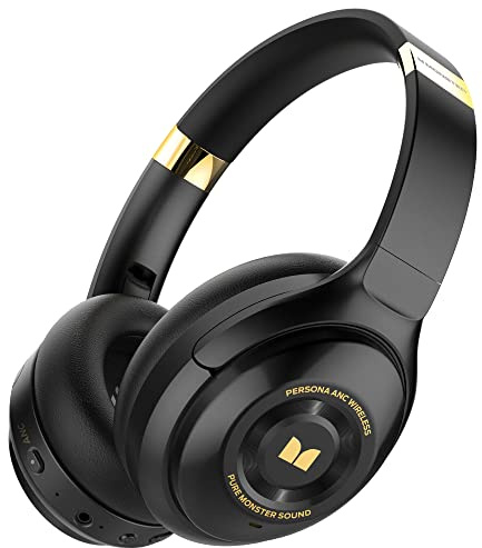 Monster 137112 Auriculares Bluetooth, Hybrid Activa Cancelación de Ruido, Negro, 23 x 20 x 10,2