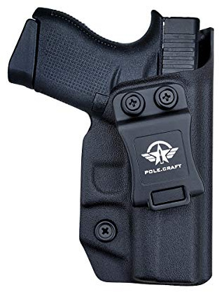 Glock 43 Holster, Glock 43x Holster IWB Kydex Holster Custom Fit: Glock 43 / Glock 43X (Gen 1-5) Pistol - Innen Bund verdeckt tragen - Mag-Button abdecken - Kein Verschleiß, kein Jitter