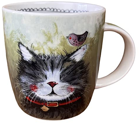 Alex Clark Klaus The Cat Mug - Feline - Original Artwork - Cup for Cat Lovers - Gift Ideas - Perfect for Coffee & Tea - Vegan Friendly - Designed in The UK...