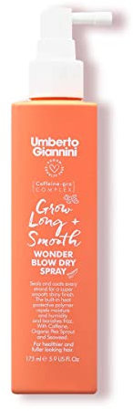 Umberto Giannini Grow Long & Smooth Wonder Blow Dry Haarspray – eingebautes Hitzeschutzmittel, Föhnspray, das Volumen verleiht und Frizz reduziert, für dünnes Haar, Haarausfall – 175 ml