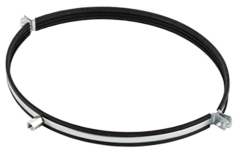 Abrazadera de Tubo de Ø 315mm, de Acero Galvanizado con Goma de Amortiguador para Soporte de Tubos de Calefacción, Canalón, 1 Unidad