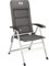 Trail Reclining Camping Chair Folding Aluminium Recliner Sponge Padded (Black & Grey)