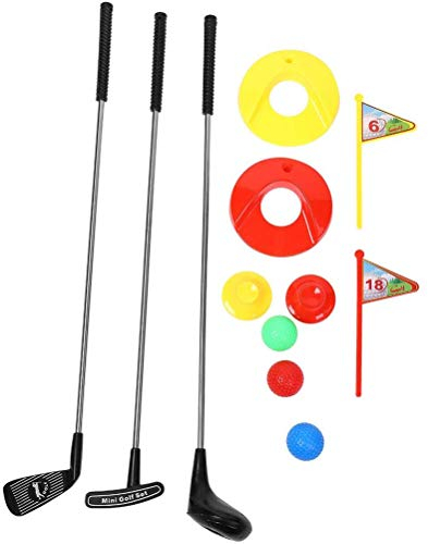 Kinder-Golfschläger-Set, 10 Stück tragbares Kinder-Golfspielzeug-Set, Mini-Kinder-Golfschläger-Spielzeug, Kinder-Golfschläger-Set, Outdoor-Spiel lernen Putting Golf für Vorschulkinder im Freien