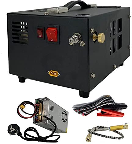 ECUTEE 12V Compressore daria PCP, Pompa Aria Alta Pressione PCP 4500Psi / 30Mpa 220V DC Compressore Aria PCP ad Alta Pressione con Adattatore 300W Compressore daria PCP Portatile