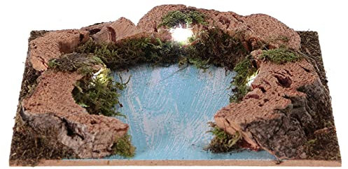 Holyart Endteil des Flusses Licht und Batterie 15x15cm für Krippe