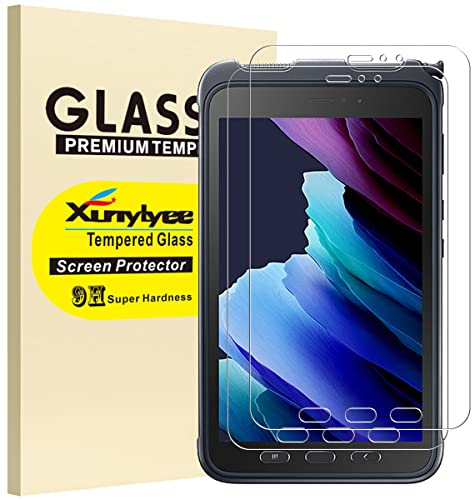 XunyLyee [2 Pièces Verre Trempé pour Samsung Galaxy Tab Active 3 (8,0 Pouces) SM-T570/T575/T577 Protection d'écran Glass