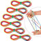 6 Stück Fadenspiel,Länge 165cm,Fadenspiel mit Anleitung Geschichte,Fingertwist regenbogenspirale für kinder,Finger Gummiband Spiel Kinder,Fadenfingerspiele,Mitgebsel Kindergeburtstag Junge Mädchen