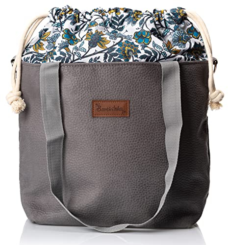 BAMBINIWELT Wickeltasche Schultertasche Shopper Babytasche Windeltasche aus LEDER für Kinderwagen Buggy (Modell 12)