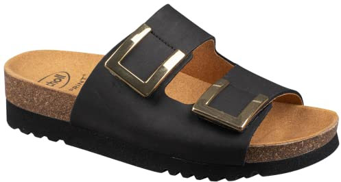 Scholl Femme Monterey 2 Straps Sandale, Noir, 39 EU