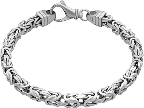 modabilé Armband Königskette Rhodiniert Herren Armkettchen aus 925 Sterling Silber (21cm I 4,7mm breit) I Silberarmband ohne Anhänger I Königsarmband für Mann I Produziert in Deutschland