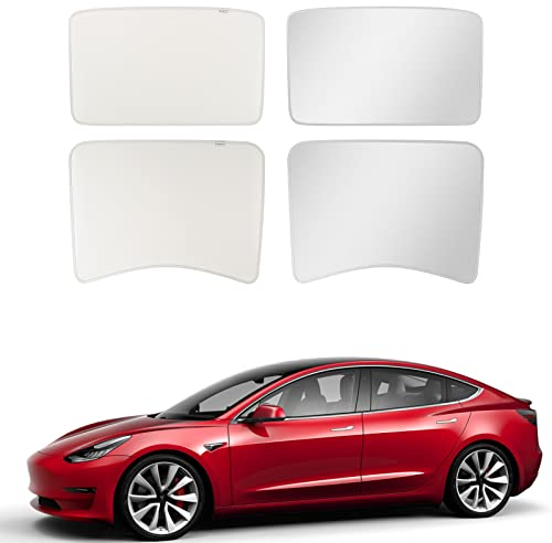 BASENOR 2023 2022 2021 Tesla Model 3 Sunshade Front & Rear Glass Roof Sun Shades Heat Cover Top Window Sun Protection for Model 3 Interior Accessories (Not Fit 2024 Model 3)