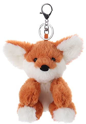 Apricot Lamb Orange Fuchs Netter Schlüsselanhänger, weich gefüllte Plüsch Schlüsselanhänger Spielzeug für Kinderrucksack, Geldbörse, 10 cm