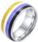 HIJONES Edelstahl Nichtbinärer Ring Regenbogen Liebe 8mm Statement Ehering Größe 62