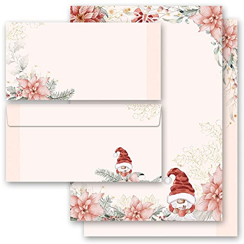 Briefpapier Set, 40 tlg. Weihnachten, WEIHNACHTSMÄRCHEN 20 Blatt Briefpapier + 20 passende Briefumschläge DIN LANG ohne Fenster