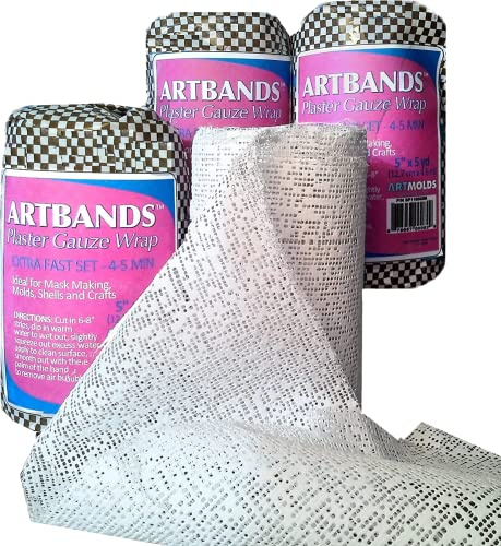 ARTMOLDS ARTBANDS Gauze Bandage Plaster Fabric Single Roll 5 Inch x 15 Feet (5000 cm²)