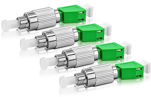 SKYSHL SM 4 Stück FC UPC (männlich) auf LC APC (weiblich) Hybrid Glasfaser Adapter 9/125um Simplex FC-LC Stecker für OPM/OLS/OTDR/VFL/Glasfaser (FCUM-LCAF4)