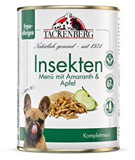 TACKENBERG Insektenmenü mit Amaranth & Apfel Nassfutter Dose für Hunde - Hundefutter in Premiumqualität - natürlich getreidefrei - 24 x 400 g
