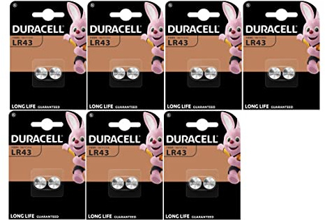 14X Duracell LR43 186 V12GA (7 Blister Da 2 batterie) 14 Pile