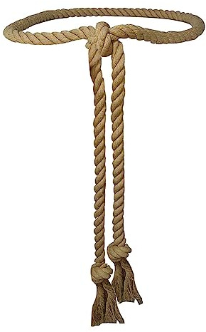 NONGFUGE Simple Cotton long Waist Rope Tie Belt Medieval Plus Size For Girl Women Dresses Pants with Tassels Braided Woven, Brown, Plus Size