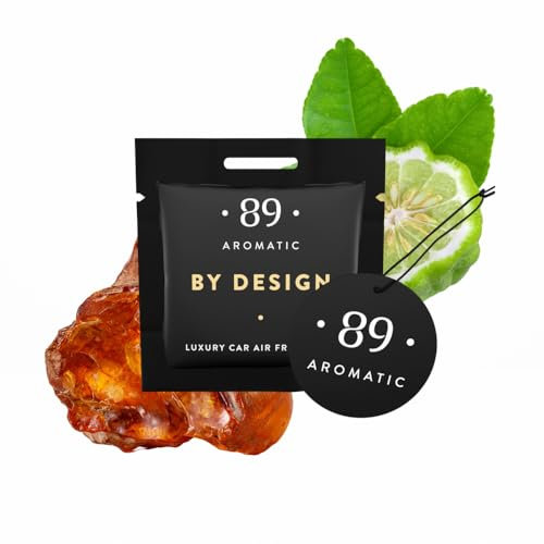 Aromatic • 89 • Luxus-Papier-Lufterfrischer 5er-Pack - Frischer, zitrusartiger Bergamotte-Duft, Hängende Duftkarten, Duftbaum für Auto und Haus, Geruchsentferner, bis zu 100 Tage frischer Premium-Duft