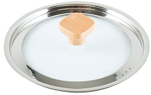 Accessoire de Couvercle en Verre trempé pour Couvercle de Casserole, Couvercle de Casserole en Verre Transparent de Remplacement avec Trou d'évent à Vapeur (22 cm)