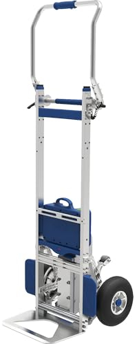 kaiserkraft | ERGO Treppensteiger | elektrisch | Schaufel-BxT 400 x 250 mm | Tragfähigkeit 200 kg | klappbarer Schiebegriff