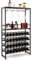 COSTWAY 32 Bottles Wine Rack, 6 Tier Freestanding Bar Cabinet with Glass Holders & Spacious Tabletop, Drinks Holder Stand Display Storage Shelves for Kitchen, Pantry, Cellar