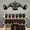 Wandaufkleber abnehmbares Wandbild Fitnessstudio-Poster Trainingsraumdekoration Fitness-Dekoration Gewichtheber mit Langhantel Wandkunstaufkleber Bodybuilder Vinyldekoration107x42cm