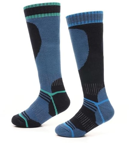A2Z 4 Kids Premium Boys Thermal Ski Socks for Winter Outdoor Activities Pack Of 2 High - Socks AZ8611 Blue 2 Pack 3-6