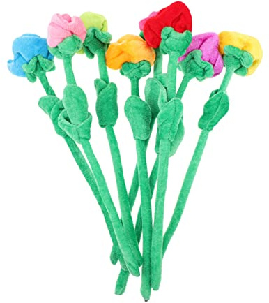 Toyvian 8 Piezas Rosa De Peluche Flor Artificial con Tallo Flexible Ramo De Rosas De Peluche para Decoración del Hogar Y Oficina Alivio del Estrés Regalo Y Decoración para Bodas