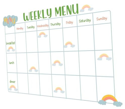 Toyvian Wochenplantafel Trocken Abwischbares Kalenderbrett Essensplaner-tafel Essensplanertafel Magnetische Kalendertafel Planen Sie Ein Message Weiße Tafel Pvc Kühlschrank Kind Notizbuch