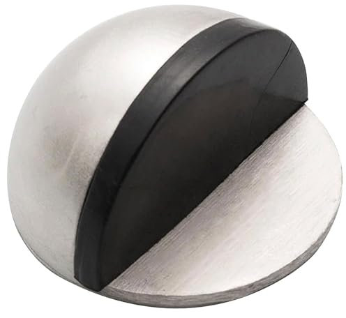 1PCS Stainless Steel Door Stoppers Polished Oval Half Moon Door Stop Clever Wall Protection for Home School or Office Floor