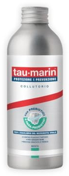 tau-marin Colluttorio, con prebiotici e para-probiotici che supportano l’equilibrio del microbiota della bocca, mantiene fresca, idratata e protetta la mucosa orale, Gusto Menta Delicata, 300ml