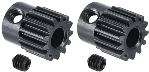 QUARKZMAN 2Stk RC 32P Gehärtetes Ritzel Getriebe 5mm Welle 13T Motor Getriebe Karbonstahl für RC Auto Boot Drohne