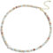 Aleasha Bunt Perlenkette Damen Bohemian Edelstein Kette süßwasserperlen Strand Halskette Edelstahl Handgefertigte Schmuck 38+5cm