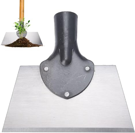 COMFOLIVING Garden Shovel, Flat Shovel for Landscaping - Flat Shovel Weed Weed Scraper Tool, Flat Edge Shovel, Outdoor Scraper Tool, Steel Shovel for