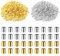 Piriuuo 1000 Stück Quetschperlen, 2mm Quetschröhrchen Metall Quetschperlen Mehrzweck Tube Crimp Perlen für DIY Ohrringe, Halsketten, Armbänder, Fußkettchen, Anhänger, Schmuckherstellung (Silber, Gold)