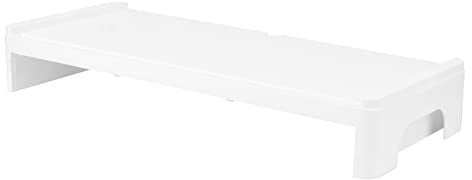 BELLIFFY Monitorerhöhung Weiß Mit Lagerregal Pc-monitorständer Aus Kunststoff Erhöhtes Organizer-rack Für Desktop Passend Für Heimcomputer Und Notebook Schlichtes Design Für Home Und Büro