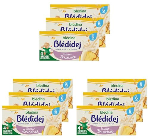 Blédina Blédidej - Céréales bébé Lactées Saveur Briochée - Dès 6 Mois - 12 briques de 250mL (Lot de 3)