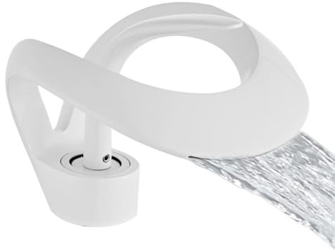 Robinet de lavabo de salle de bain cascade, robinet de lavabo avec 2 tuyaux d'alimentation en eau, robinet de salle de bain largement répandu, robinet moderne à poignée unique pour toilettes de vanité