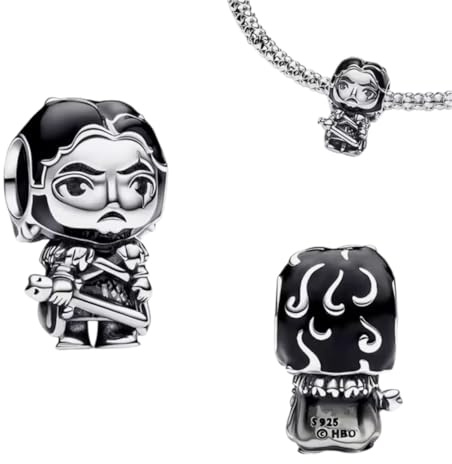 Abalorio Jon Snow de Juego de Tronos de plata de ley 925,compatible con abalorios Pandora y muchas otras pulseras de abalorios.