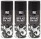 Inspired Essentials 3 x 400ml Multi Purpose Spray Paint Aerosol Wood Metal Brick - Black Gloss