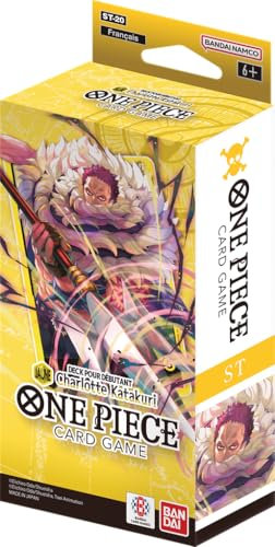 Deck para principiantes One Piece Card Game - ST20: Amarillo Charlotte Katakuri - Versión francesa - Contiene 1 Booster de OP09: Los nuevos emperadores franceses