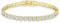 KRKC Damen Armband, 14K Gold Vergoldet 4mm Edelstahl Tennis Armband 5A Zirkonia, Nickel-frei Rostfrei Armkette Schmuck Geschenk für Frauen Geburtstag Muttertag Länge 19cm