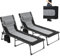 LIFERUN XXL Sonnenliege klappbar 2er Set, 199×66×35 cm Liegestuhl mit 5-Fach Verstellbarer Rückenlehne, extra Große Gartenliege bis 150 kg, Strandliege, Relaxliege, Campingliege, Liege für Outdoor