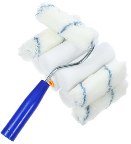 Tofficu 1 Satz Roller für Wandfarben Teiliges mit Ersatz Rollerbezügen und Baumwollbürstenköpfen für Präzises Ecken und Kleinen Bereichen Kompatibel mit Verschiedenen Farbtypen
